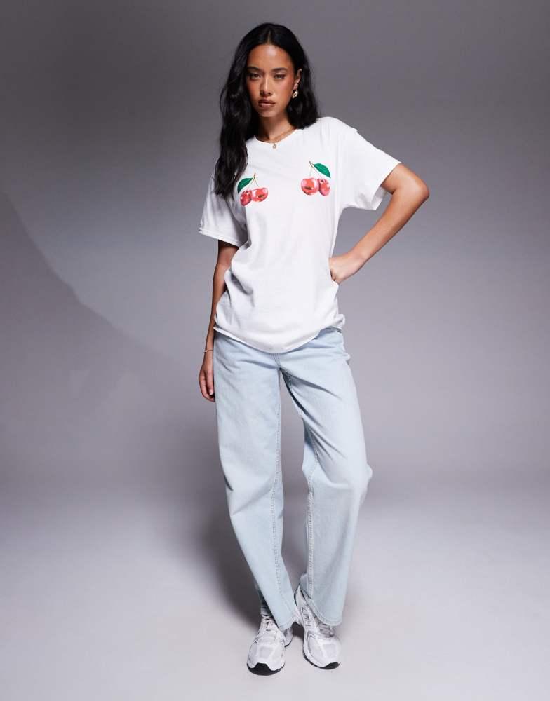 River Island River Island double cherry t-shirt in white