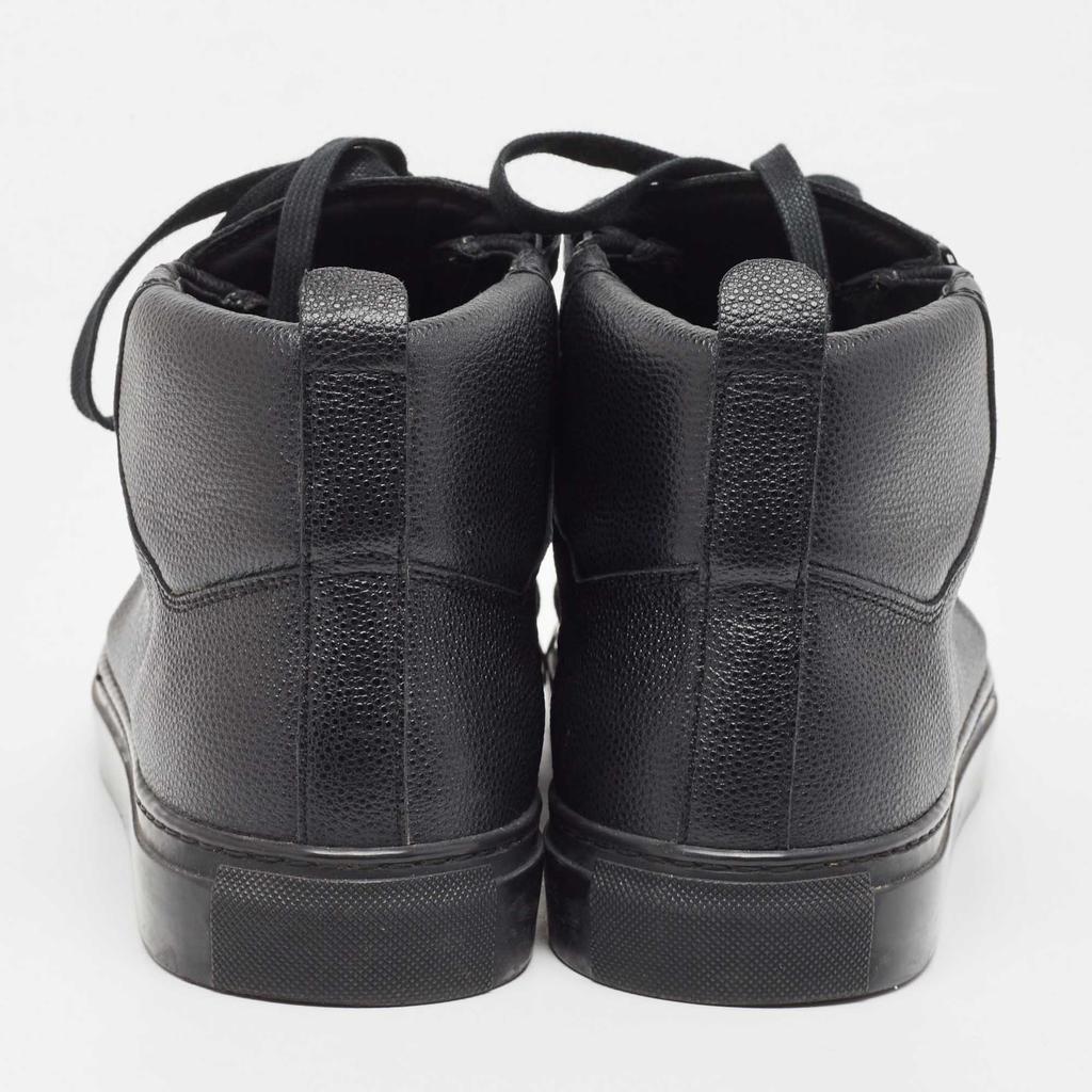 Balenciaga Black Leather Arena High Top Sneakers Size 43