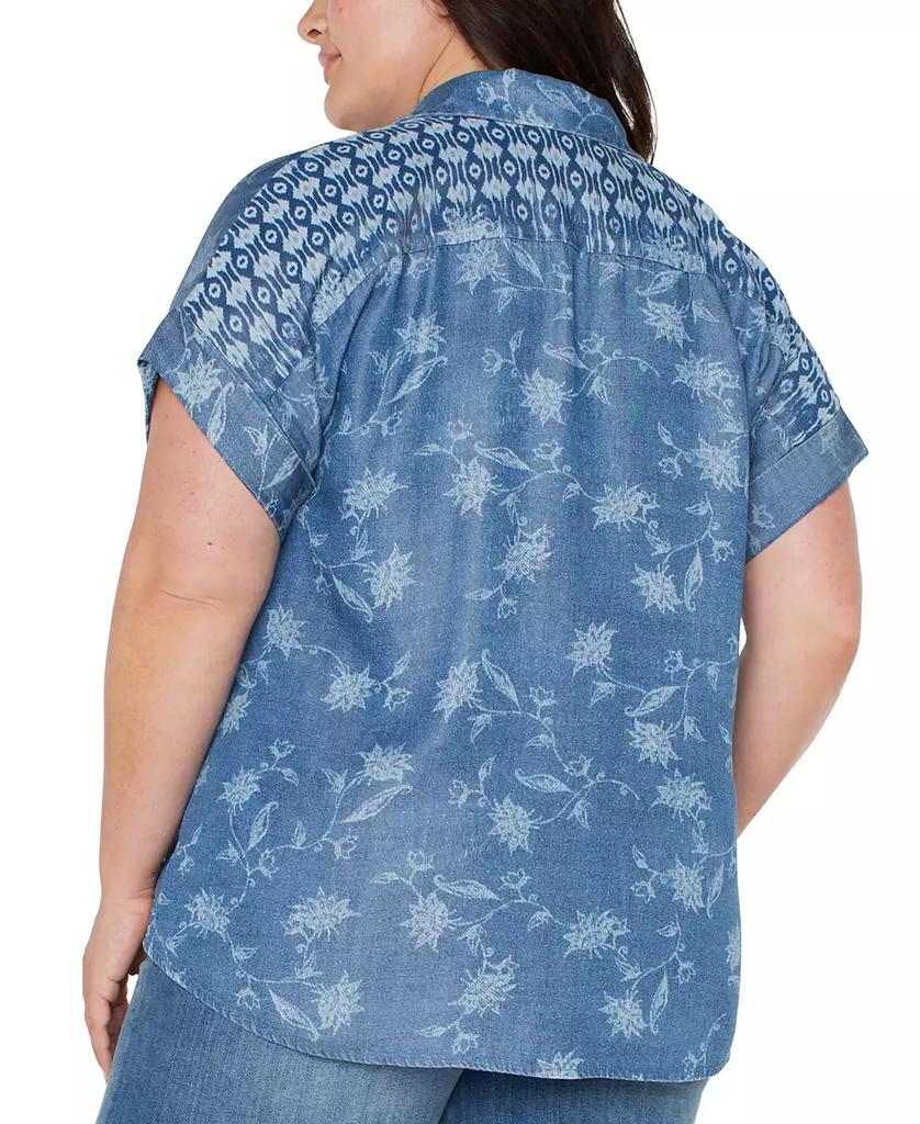 Liverpool Liverpool Plus Size Printed High-Low Camp Shirt