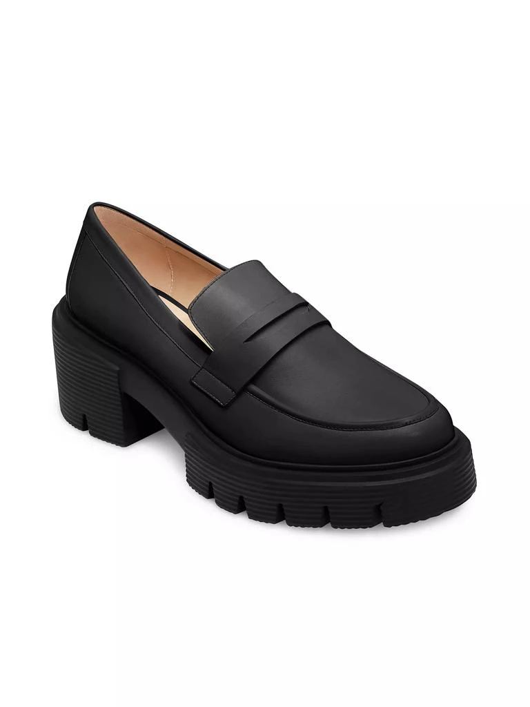Stuart Weitzman Soho Leather Lug-Sole Penny Loafers 2