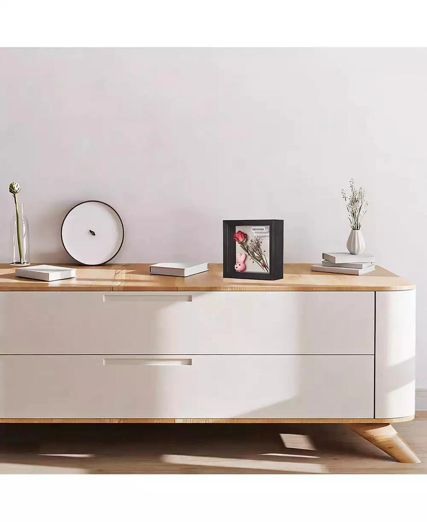 YIGII Shadow Box Frame: Magnetic Door, Linen Back, Durable Wood 3