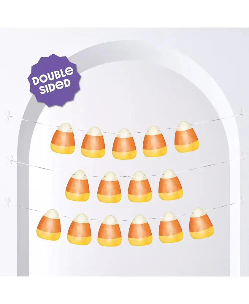 Big Dot of Happiness Candy Corn Garland Banner, 30 Feet of Cord, 15 Paper Classic Candy Corn Shapes