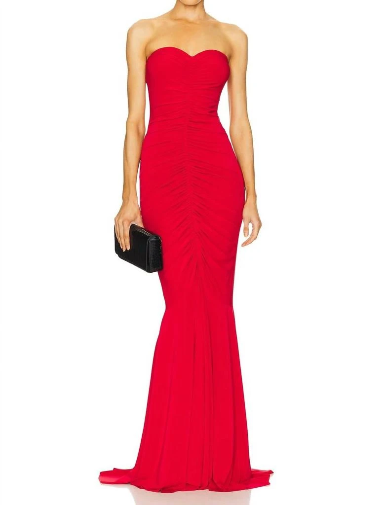 Norma Kamali Norma Kamali - Strapless Shirred Front Fishtail Gown
