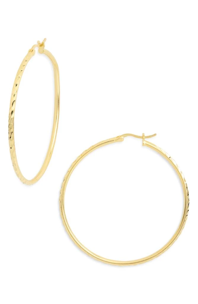 Argento Vivo 50mm Diamond Cut Hoop Earrings 1