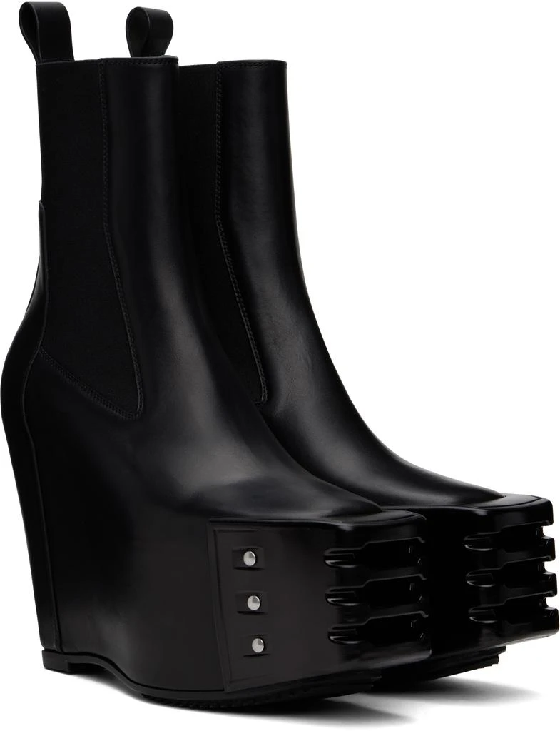 Rick Owens Black Porterville Grilled Wedge Beatle Chelsea Boots 4