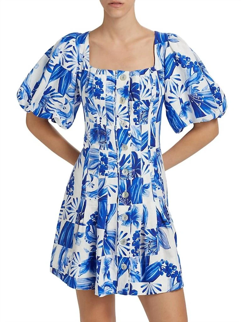 Farm Rio GARDEN TILES PLAID MINI DRESS 1