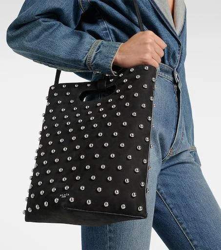 Alaïa Folded embellished suede tote bag 2