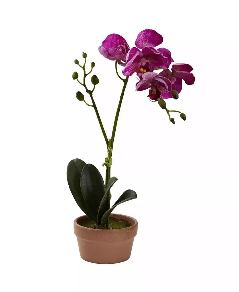 Slickblue Phalaenopsis with Clay Vase - Set of 4 Elegant Artificial Orchids for Home Decor 5