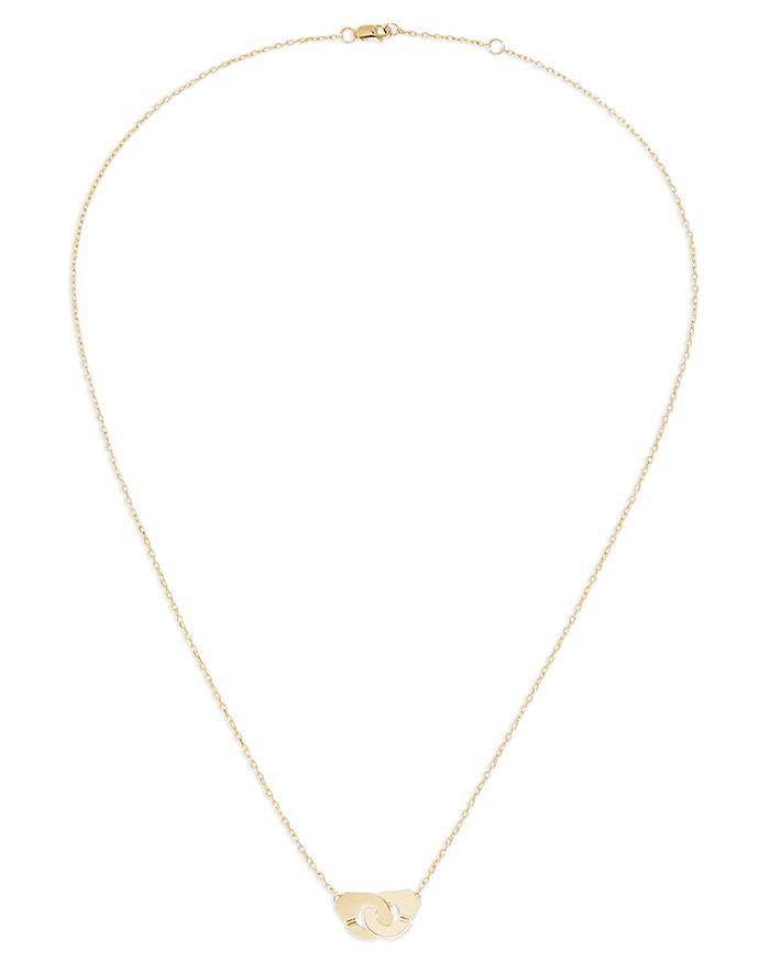 Dinh Van 18K Yellow Gold Menottes Dinh Van Small Handcuff Open Link Chain Pendant Necklace, 15.75-16.54"
