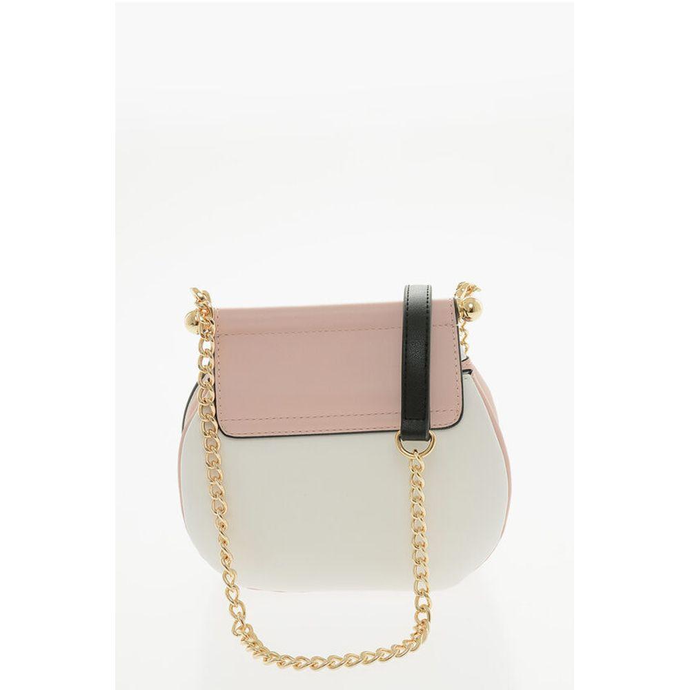 Moschino LOVE Two-Tone Faux Leather Bag with Golden Turn Lock Women's Closure