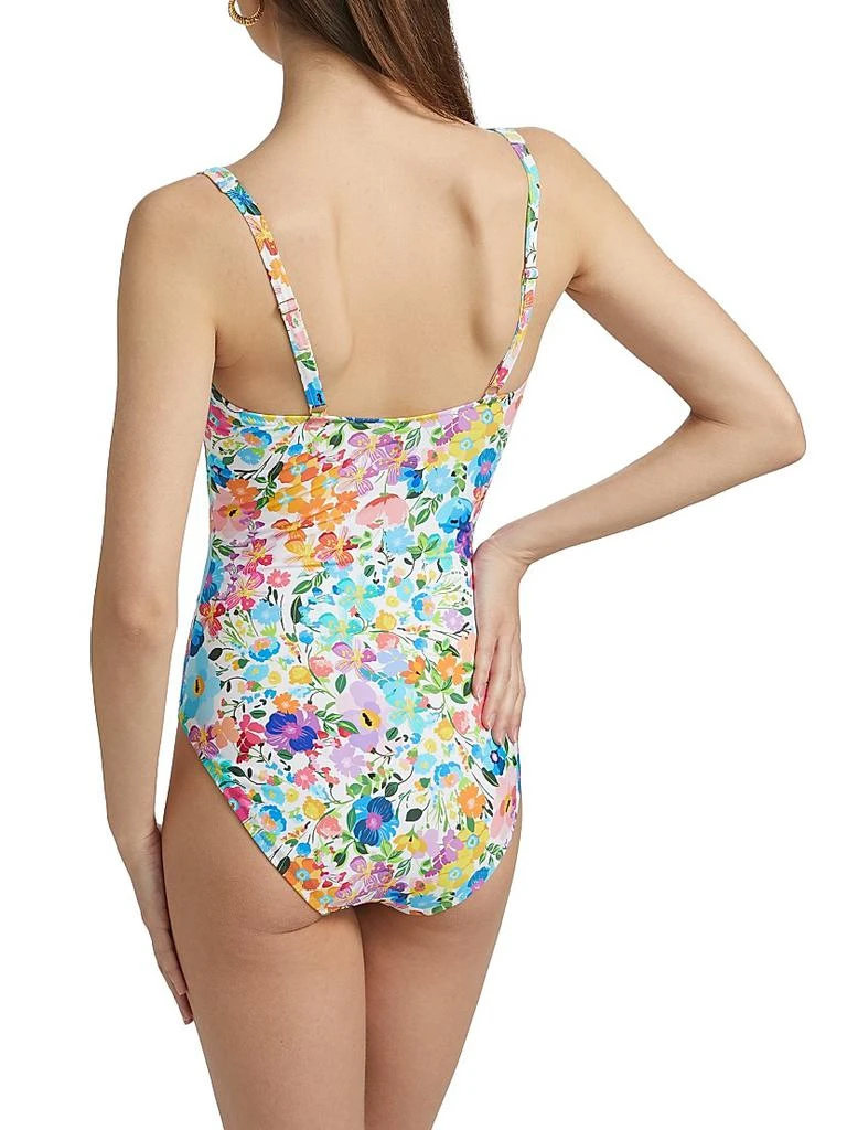 Johnny Was Wild Bloom Ruched One-Piece Swim Suit 4