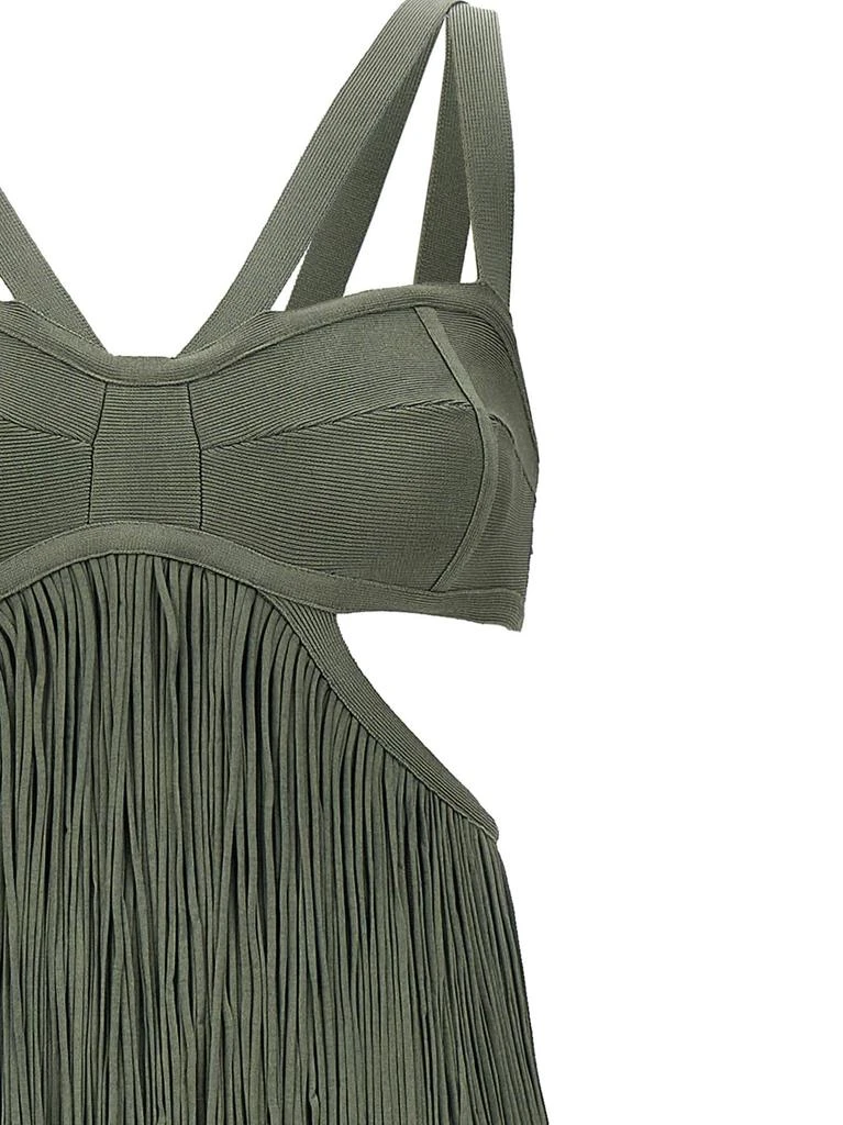 Herve Leger strappy Tiered Fringe Dress 2