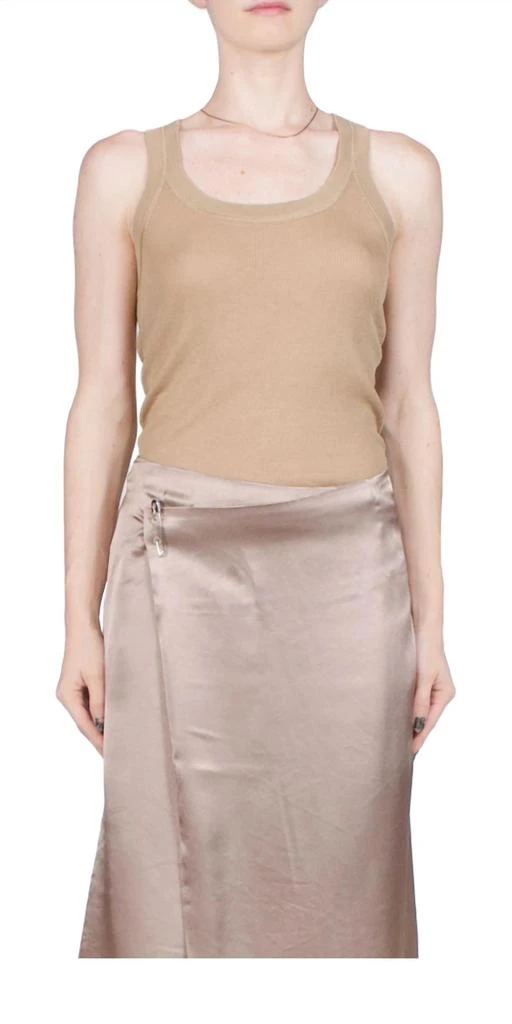 6397 Skinny Rib Cami Top In Sand 1