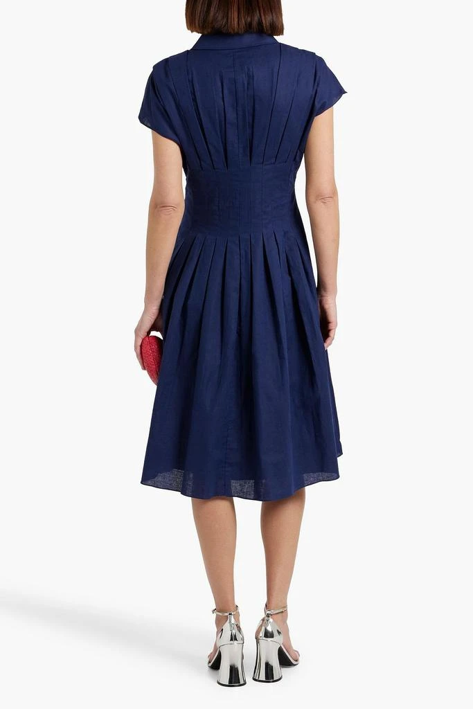 MIKAEL AGHAL Pleated cotton and linen-blend shirt dress 3