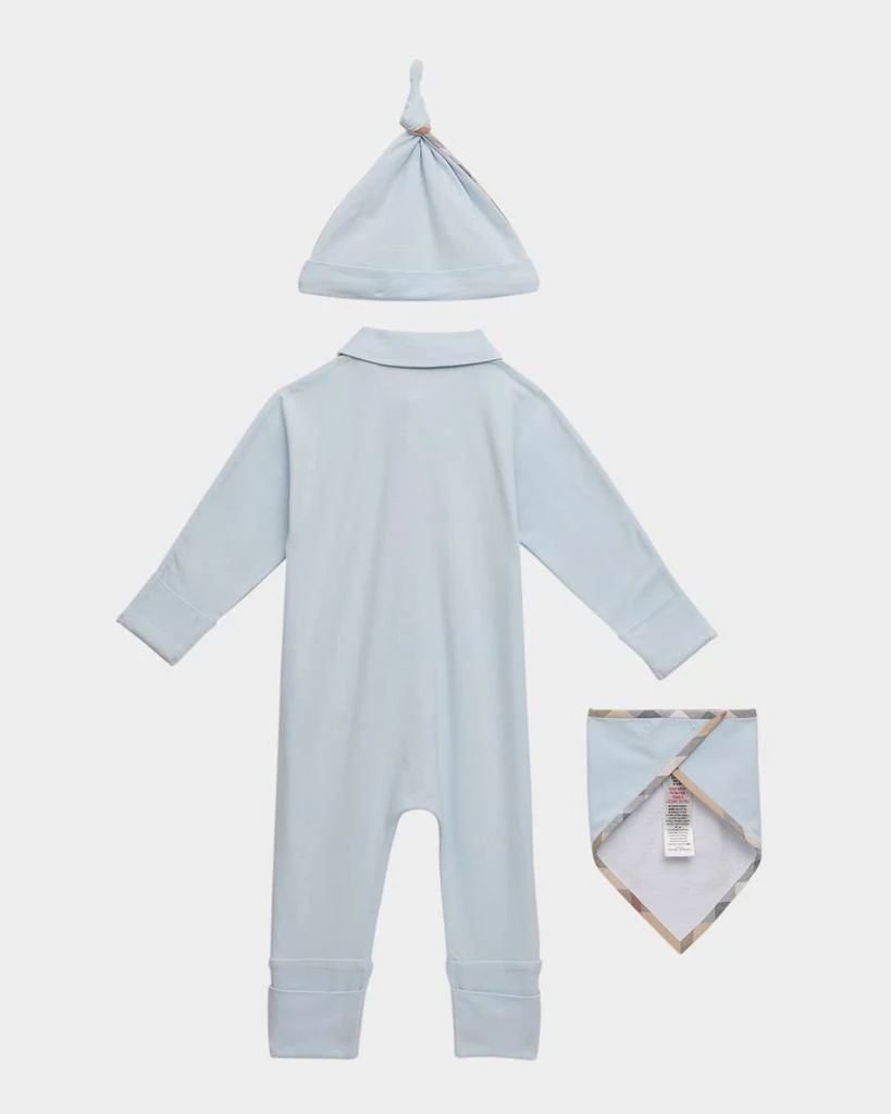 Burberry Boy's Hamilton Footie, Bib, and Hat Gift Set, Size 1M-12M 2