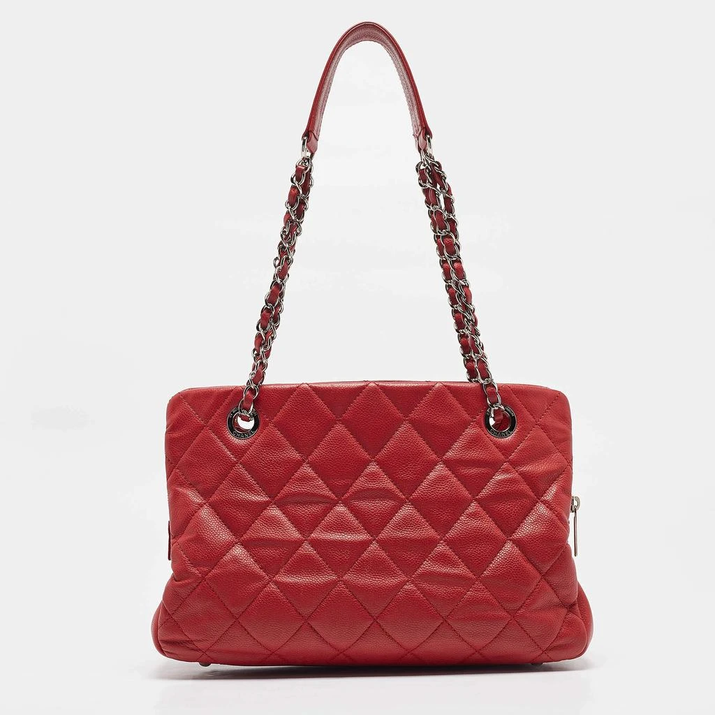 Chanel Chanel Red Quilted Caviar Leather Shopper Tote 5