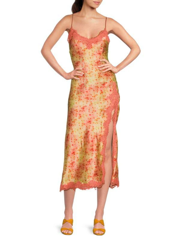 CAMI NYC Peride Floral Silk Slip Midi-Dress 1