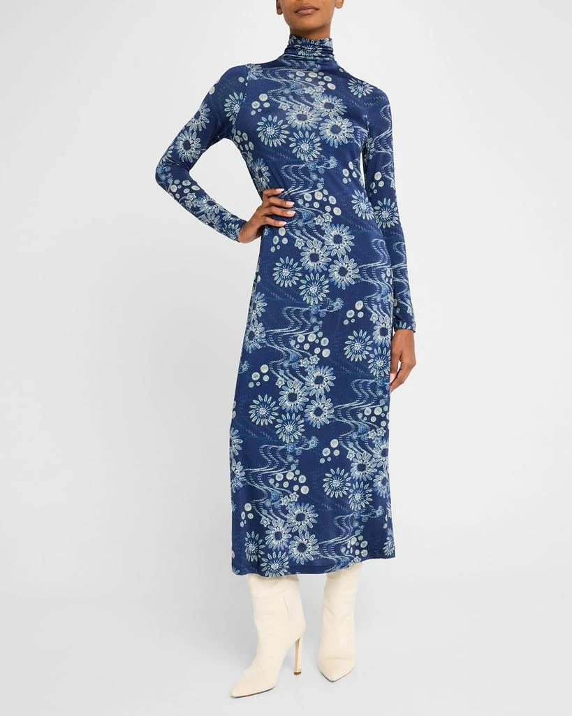 Marie Oliver Paxton Floral-Print Turtleneck Midi Dress 4