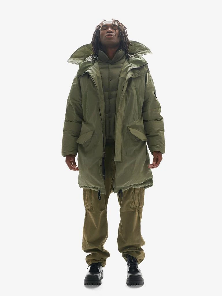 Holden M Long Down Puffer - Stone Green 3