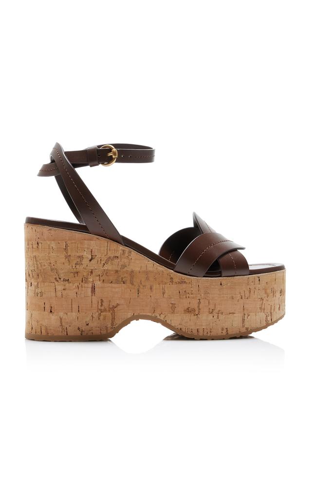 Gianvito Rossi Gianvito Rossi - Leather Platform Sandals - Brown - IT 36 - Moda Operandi