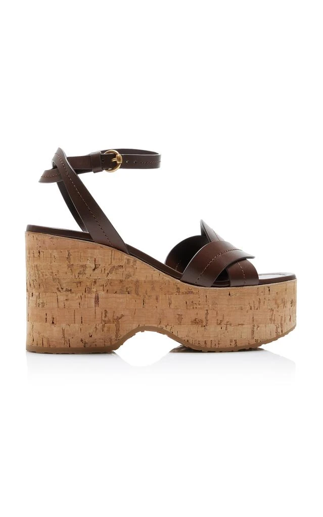 Gianvito Rossi Gianvito Rossi - Leather Platform Sandals - Brown - IT 36 - Moda Operandi 1