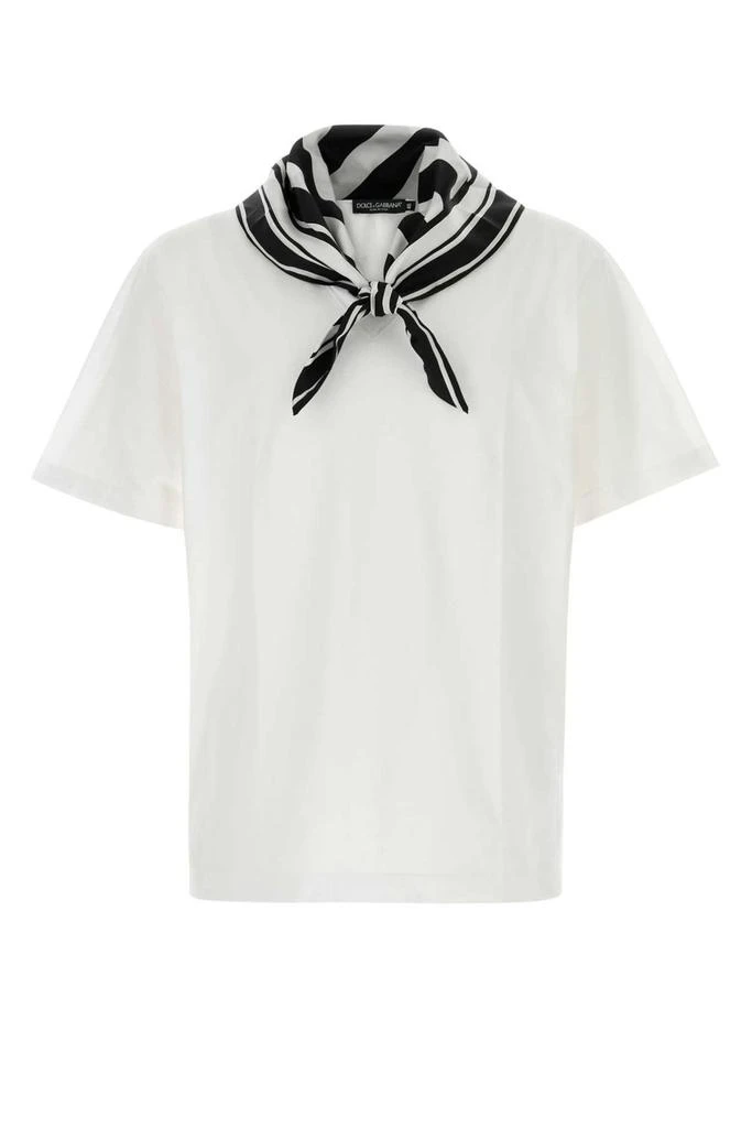 Dolce & Gabbana Dolce & Gabbana Scarf Collar Short-Sleeved Knitted T-Shirt 1