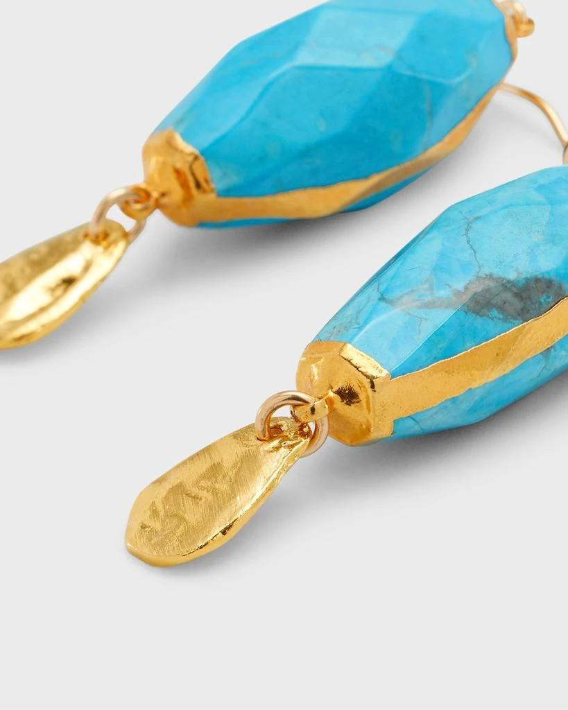 Devon Leigh Turquoise in Gold Foil Drop Earrings 3
