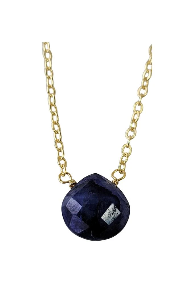 A Blonde and Her Bag Stephanie Delicate Drop Necklace in Sapphire 2