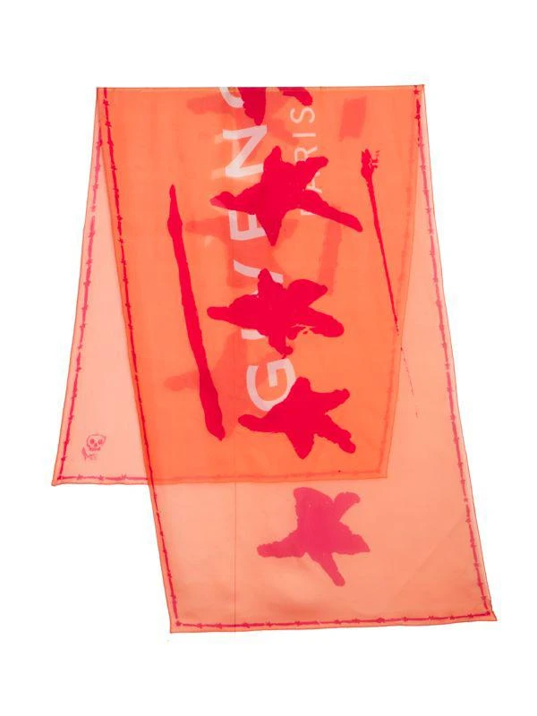 Givenchy ​New Artwork Print Oblong Silk Scarf 2