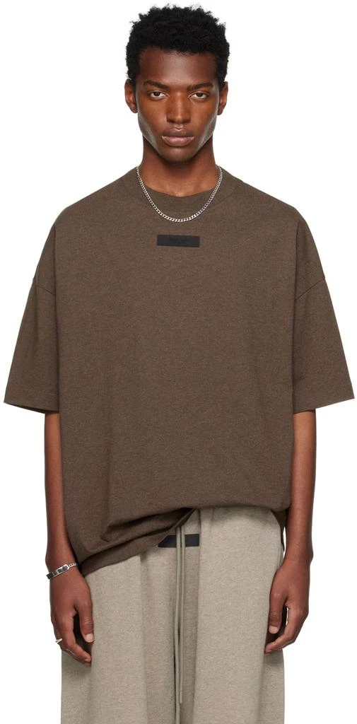 Essentials Brown Crewneck T-Shirt 1