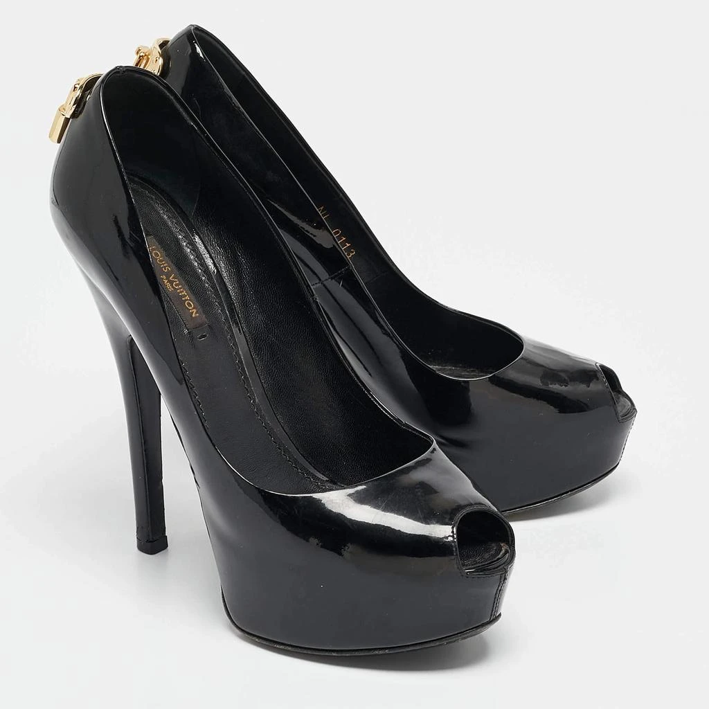 Louis Vuitton Louis Vuitton Black Patent Leather Oh Really! Pumps Size 37.5 4