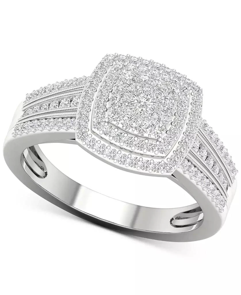 Macy's Diamond Cluster Ring (1/2 ct. t.w.) in Sterling Silver 1