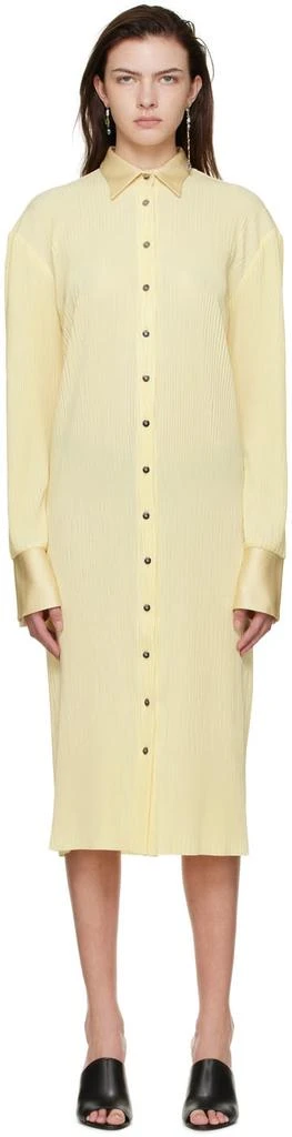 Atlein Yellow Polyester Midi Dress 1