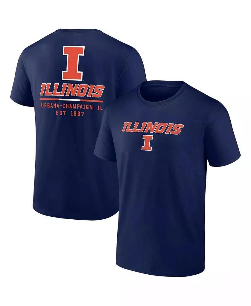 Fanatics Men's Navy Illinois Fighting Illini Game Day 2-Hit T-shirt 1