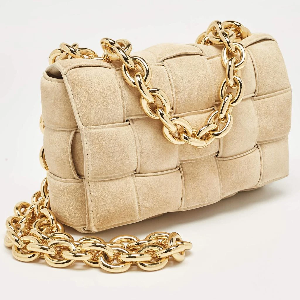 Bottega Veneta Bottega Veneta Beige Suede Padded Cassette Shoulder Bag 3