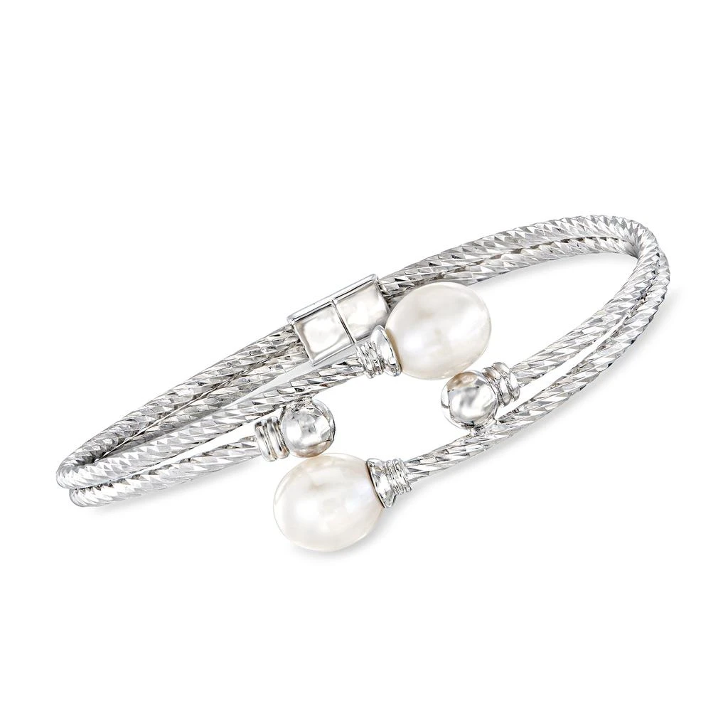 Ross-Simons 7-8mm Cultured Pearl Cuff Bracelet in Sterling Silver 1