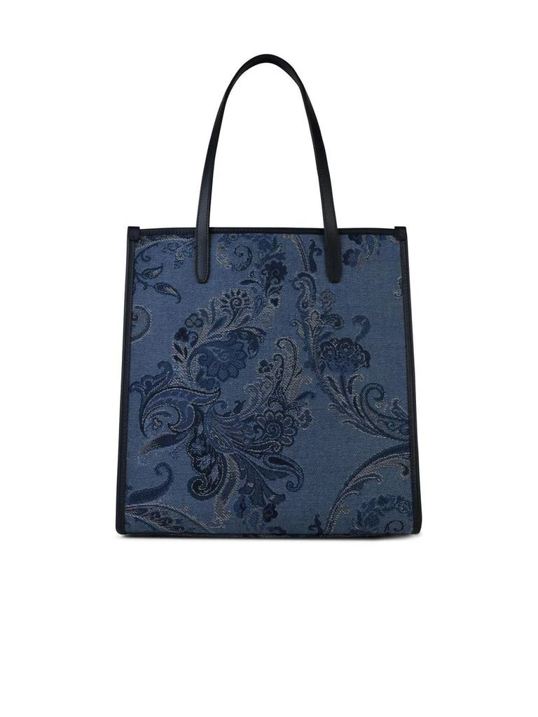 ETRO Etro 'Shopping Love Trotte' Blue 'Jacquard' Bag 3