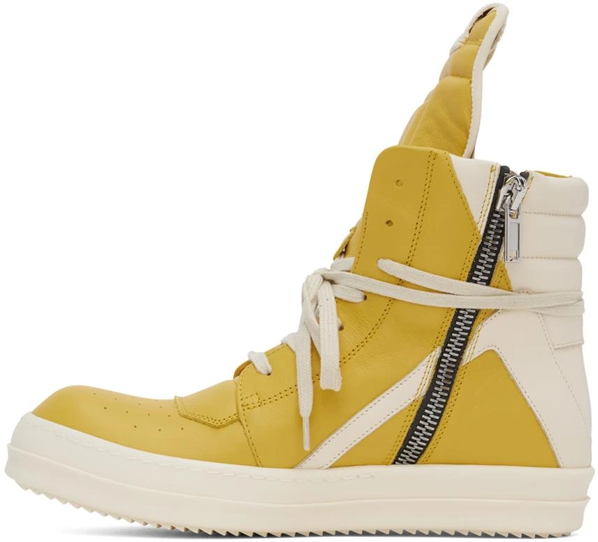 Rick Owens Yellow & White Porterville Geobasket Sneakers 3
