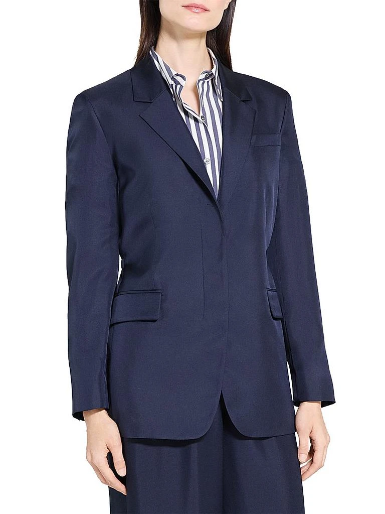 Theory Relaxed Cinched Silk Blazer 4