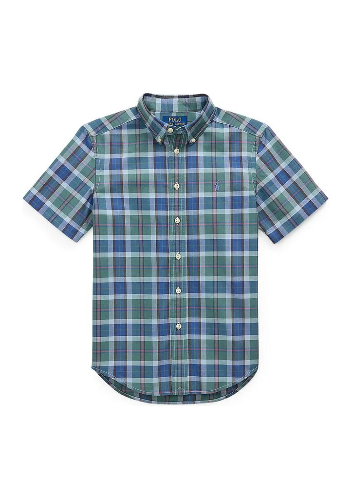 Ralph Lauren Boys 8-20 Plaid Cotton Oxford Short-Sleeve Shirt