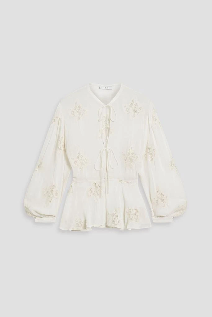 IRO Lalia chiffon and crocheted lace blouse