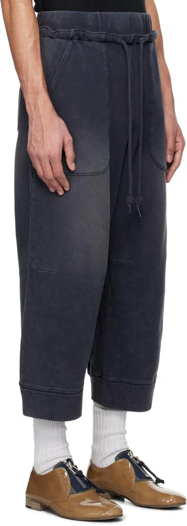 R13 Navy Deconstructed Cropped Sweatpants 2