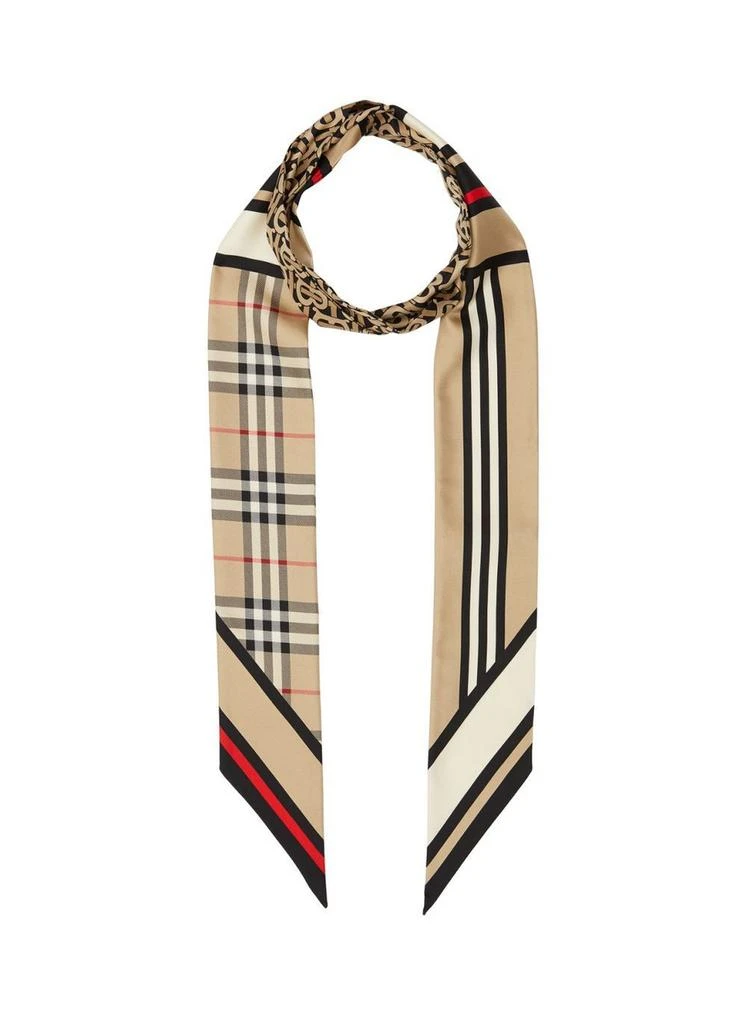 Burberry Montage print silk skinny scarf 1