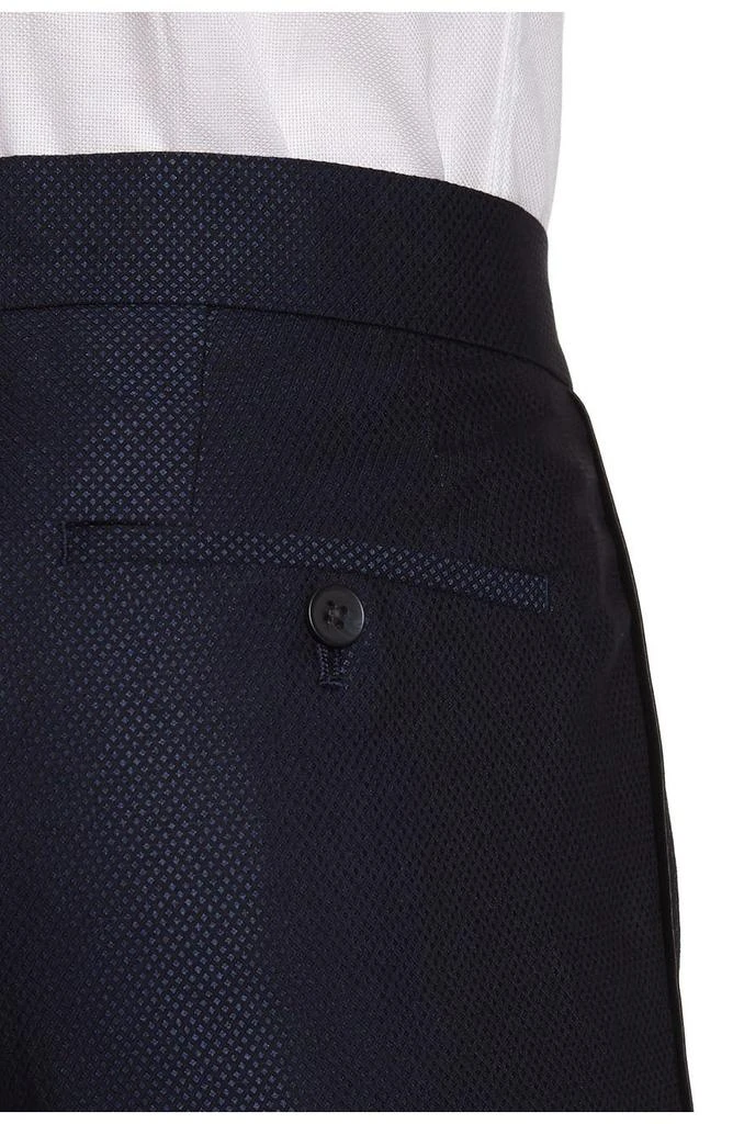 SAVILE ROW CO Slim Fit Navy Check Satin Lapel Tuxedo Suit 4