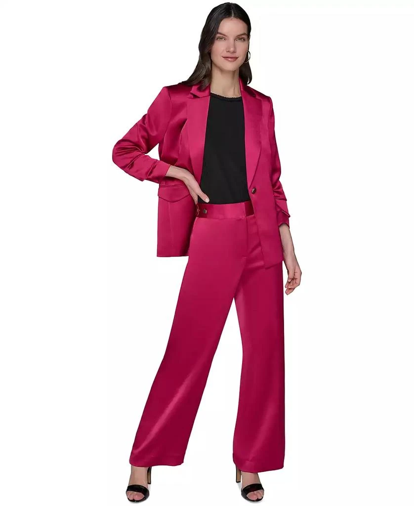 Karl Lagerfeld Paris Women's Satin Scrunched-Sleeve Jacket 3