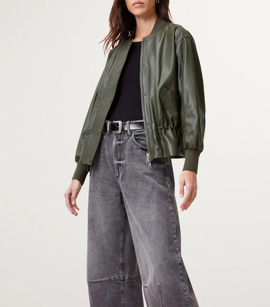 ALL SAINTS Leather Sofi Bomber Jacket 6