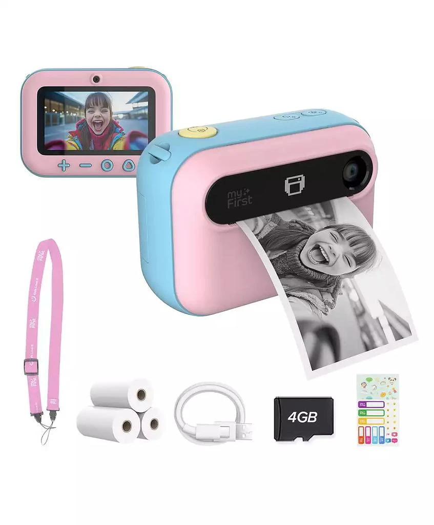 myFirst New Camera Insta 20 (Cotton Candy) Kids Instant Print Digital Camera with 16MP Photo, 1080P Video, Selfie Lens, Thermal Ink-Free Printing, Support MicroSD Card