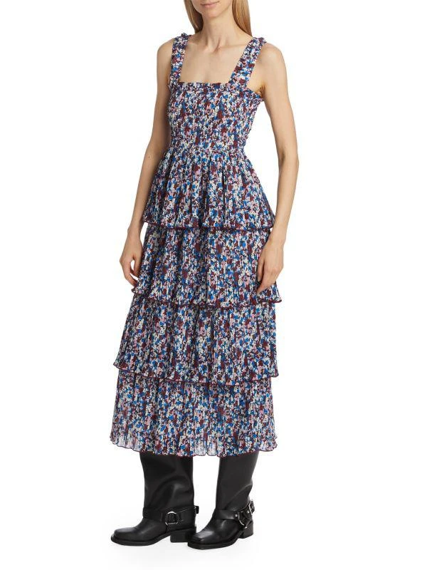 Ganni Tiered Georgette Midi-Dress 3