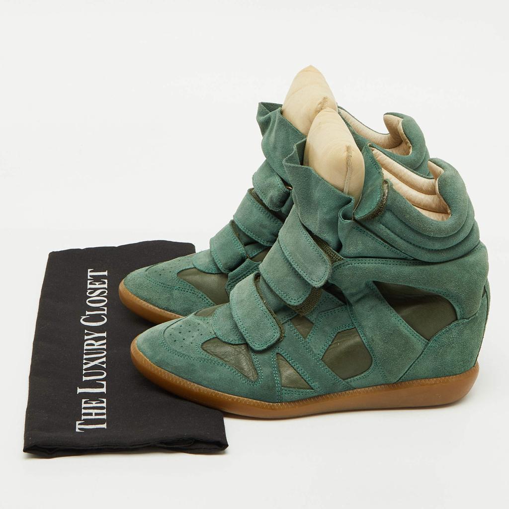 Isabel Marant Isabel Marant Green Suede and Leather Bekett Wedge
