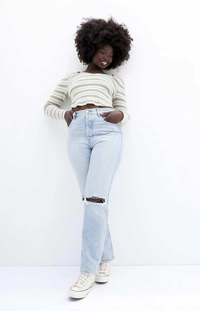 PacSun Light Indigo Distressed Dad Jeans 1